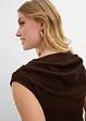 Gedrapeerde midi jurk in een geribde look, bonprix