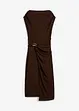 Gedrapeerde midi jurk in een geribde look, bonprix