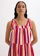 Gestreepte jurk met spaghettibandjes van gestructureerde viscose, bonprix