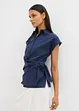 Blouse met korte mouwen en ceintuur, bonprix