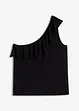 One shoulder top met volant in een zachte viscosemix, bonprix