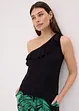 One shoulder top met volant in een zachte viscosemix, bonprix