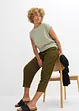 Wijde jersey broek van crêpe, cropped, bonprix