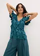 Shirt met volants van een zachte modal-mix, bonprix