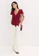 Shirt met volants van een zachte modal-mix, bonprix