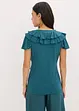 Shirt met volants van een zachte modal-mix, bonprix