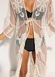 Transparante strandkimono met kant, bonprix