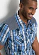 Overhemd met korte mouwen en denim details, bonprix