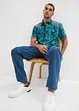 Overhemd met korte mouwen en denim details, bonprix
