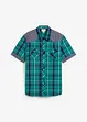 Overhemd met korte mouwen en denim details, bonprix