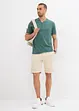 Henley shirt, korte mouw (set van 2) van biologisch katoen, bonprix