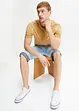 Henley shirt van biologisch katoen in washed out look, bonprix