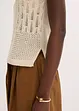 Gebreide ajour top met lurex, bonprix