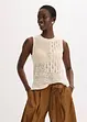 Gebreide ajour top met lurex, bonprix