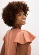 Blouse met volantmouwen in een glanzende look, bonprix
