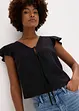 Blouse met volantmouwen in een glanzende look, bonprix
