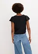 Blouse met volantmouwen in een glanzende look, bonprix