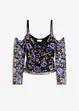 Cold shoulder shirt van lichte mesh, bonprix