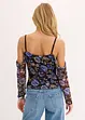 Cold shoulder shirt van lichte mesh, bonprix