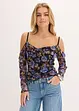 Cold shoulder shirt van lichte mesh, bonprix