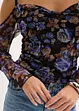 Cold shoulder shirt van lichte mesh, bonprix