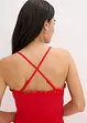 Midi-jurk van stevige jersey met smokinzet en split, bonprix