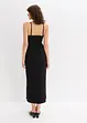 Midi-jurk van stevige jersey met smokinzet en split, bonprix