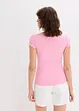 Geribd shirt met kanten detail (set van 2), bonprix
