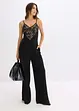 Jersey jumpsuit met kant, bonprix