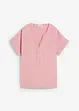 Mousseline blouse met knoopsluiting en zak, bonprix