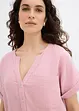 Mousseline blouse met knoopsluiting en zak, bonprix