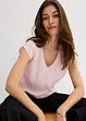 Blouse van satijn met korte mouwen, bonprix