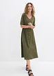 Katoenen midi jurk met knoopsluiting, bonprix
