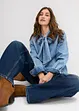 Spijkerblouse met strik, bonprix