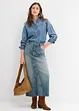 Maxi spijkerrok, mid waist, bonprix