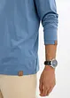 Henley shirt van biologisch katoen (set van 2), lange mouw, bonprix