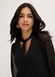 Jersey jurk van mesh met strik, bonprix