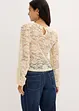 Kort shirt van elastisch kant, bonprix