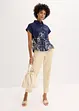 Oversized popeline blouse van katoen met korte mouwen, bonprix