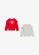 Sweater van zacht biologisch katoen (set van 2), bonprix