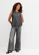 Wide leg jeans high waist, cropped, bonprix