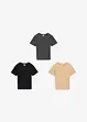 T-shirt van biologisch katoen (set van 3), bonprix
