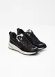 Stijlvolle sneakers van Tamaris met een glitter bovenwerk en slangen- en laklook details., Tamaris