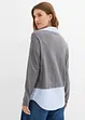 Fijn gebreide trui met blouse-inzet, bonprix