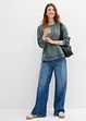 Sweater met kanten rand, bonprix