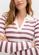 Geribd poloshirt met lange mouwen, bonprix