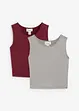 Aansluitende cropped top (set van 2), bonprix