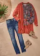 Shirt tuniek met print, lange mouw, bonprix