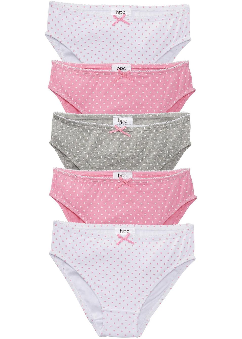 Slip (set van 5) roze/wit/lichtgrijs gemêleerd - Kinderen ...