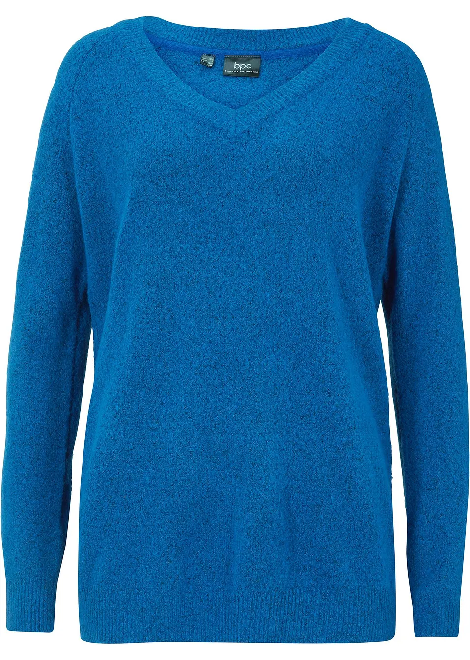 Oversized trui met V-hals poolblauw